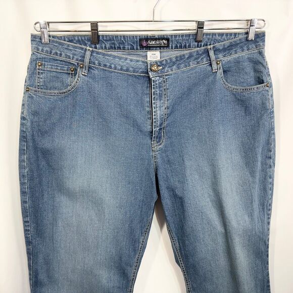 Eileens Plus Size 26W Jeans Boot Cut Blue Denim 612 Embellished Pockets 1111 - Picture 3 of 10